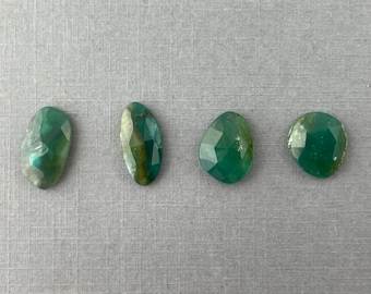 Gem Silica Rose Cut | Chrysocolla in Chalcedony | Natural Loose Gemstone | CH109