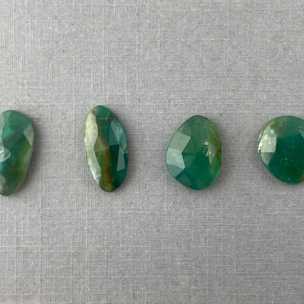 Gem Silica Rose Cut | Chrysocolla in Chalcedony | Natural Loose Gemstone | CH109