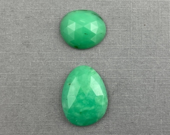 Großes Mint Chrysophrase Rosenschliff Lot | Natürliche lose Chalcedon Edelsteine | 16 Karat | CY125