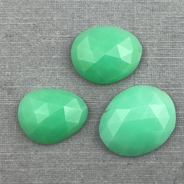 Mint Chrysophrase Rose Cut Lot | Natural Loose Chalcedony Gemstones | 10 carats | CY120