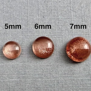 Oregon Sunstones Round Cabochons | 5mm 6mm 7mm | Mined in the USA