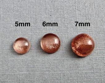 Oregon Sunstones Round Cabochons | 5mm 6mm 7mm | Mined in the USA