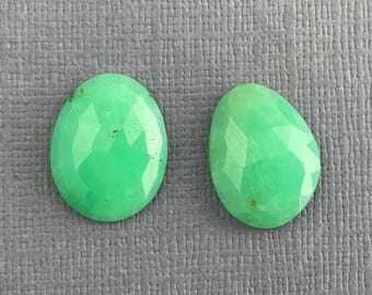 Grünes Paar Chrysophrase Rosen | Natürliche lose Chalcedon Edelsteine | 9 Karat | CY127