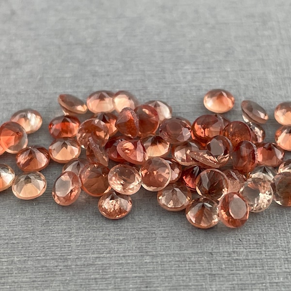 Oregon Sunstones Faceted Round Gemstones | 3mm 3.5mm | Medium, Light, or Bi-Color