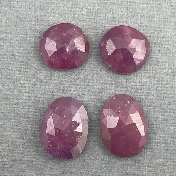 Sapphire Rose Cut Cabochons Pink Purple | Two Pairs | 14.35 carats | Natural Gemstone | SP529