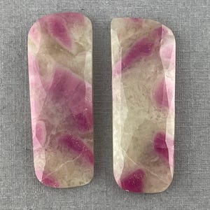 Inbegrepen kwartspaar met robijn | Natuurlijke losse edelsteen roosgeslepen |  RC106