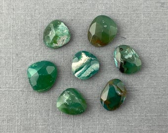 Lote de gemas de sílice rosa talladas / Crisocola en calcedonia / Gema suelta natural / CH112