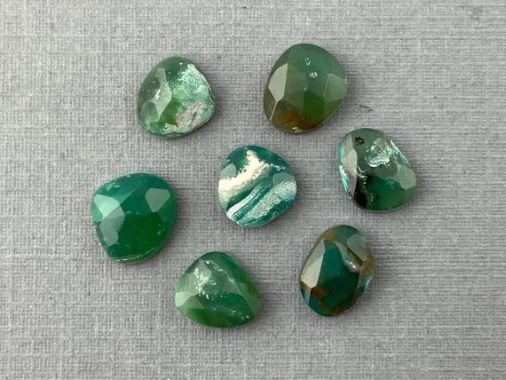 Gem Silica Rose Cut Lot | Chrysocolla in Chalcedony | Natural Loose Gemstone | CH112
