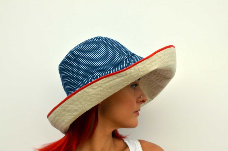 Wide brimmed sun hat summer hat XL hat XXL hat reversible Etsy