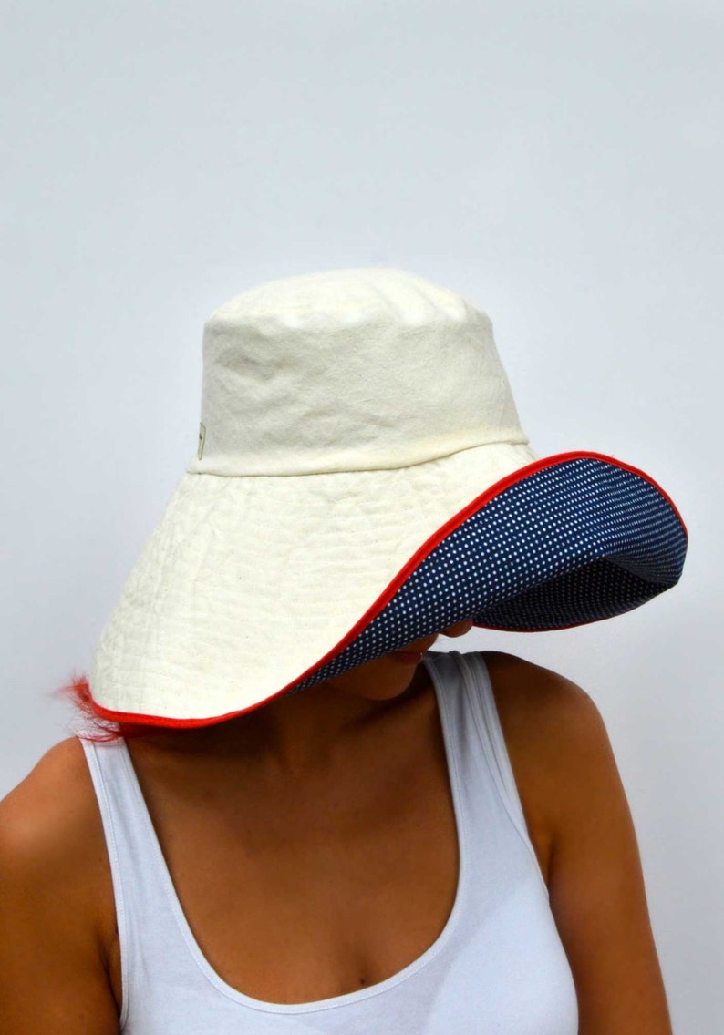 Wide brimmed sun hat summer hat XL hat XXL hat reversible Etsy