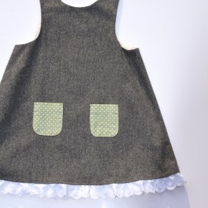 SALE Girls dress, girls pinafore, grey cotton, toddlers dress, baby girl dress, birthday outfit, 3-4 years, kids dress,  children&#39;s pinafore