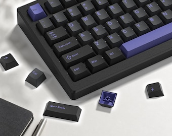 Black Keycap Set with Purple Accent Keys