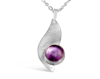 Purple Amethyst Pendant, Sterling Silver and Purple Gemstone Necklace, February Birthstone Jewellery, Amethyst Jewelry, Birthday Gift