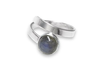 Labradorite Ring, Sterling Silver Adjustable Labradorite Ring, Silver Gemstone Ring, Labradorite Jewellery