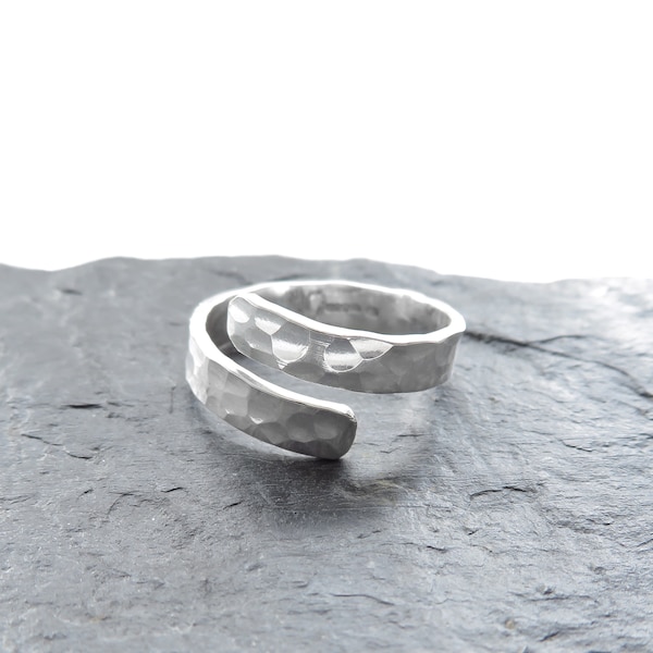 Adjustable Silver Ring, Sterling Silver Dimple Ring, Silver Jewellery, Sterling Silver Personalised Jewelry, Wrap Sterling Silver Ring