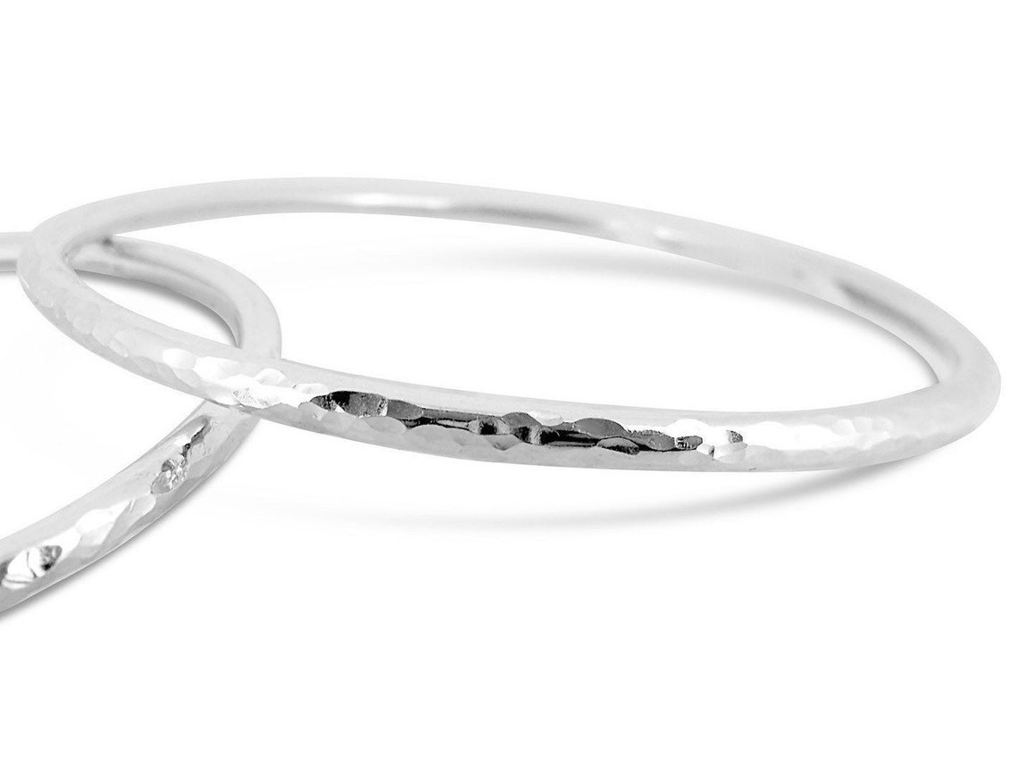 Sterling Silver Bangle Solid Silver Textured Bangle Handmade Etsy UK