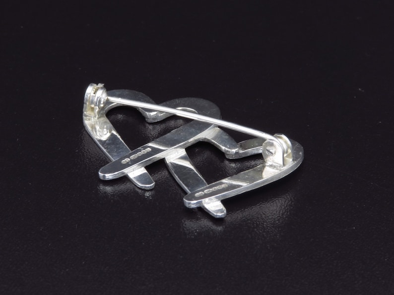 Silver Heart Pin Sterling Silver Double Heart Brooch Silver Heart Jewellery