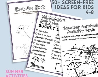 Summer Printable Activity Pack for Kids – 50+ Worksheets, Coloring Pages & Games | Screen-Free Printable PDF Ages 4–8