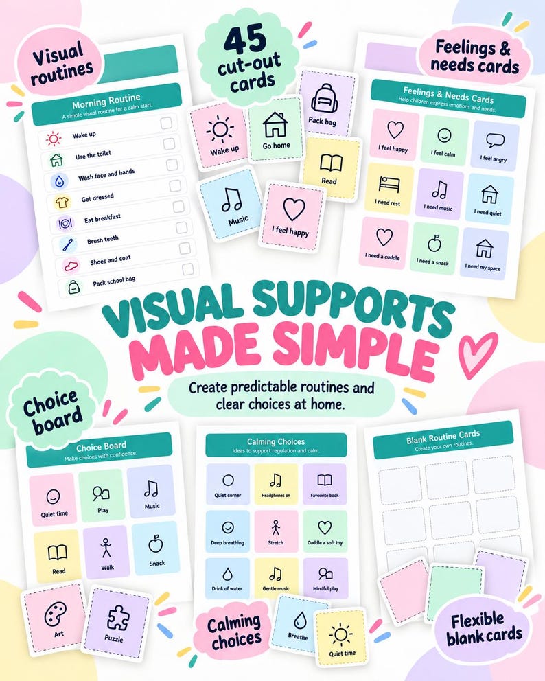Colorful Adhd Routine Chart SEN Visual Routine ADHD Schedule (digital Download) - Etsy UK