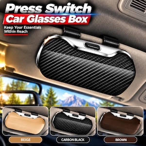 Car Visor Glasses Holder, Press Switch Sunglasses Case, BMW Car Accessory(1 Pc)