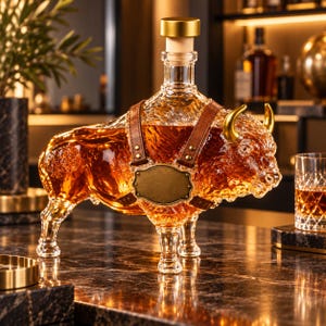 Bison Whiskeykaraff, 500ml Buffalo spritflaska, western bardekor