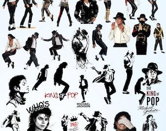 Michael Jackson PNG Bundle, King of Pop Clipart, Music Legend Digital Download