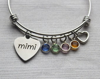 Mimi With Birthstones Bracelet, Mimi Bracelet, Mimi Gifts, Gifts For Mimi, Mimi Birthstone Bracelet, Mimi Jewelry, Mimi Family Bracelet