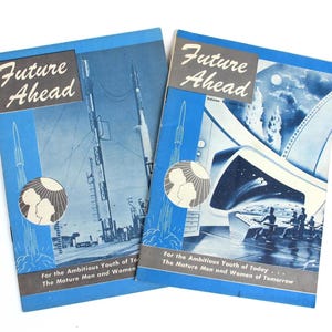 2 Vintage 1950s “Future Ahead” Booklets – Atomic Age Space & Science Ephemera | National Research Bureau