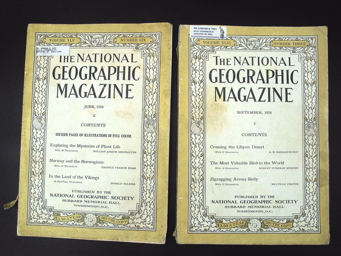 Pair of Vintage 1924 National Geographic Magazines June 1924 Etsy