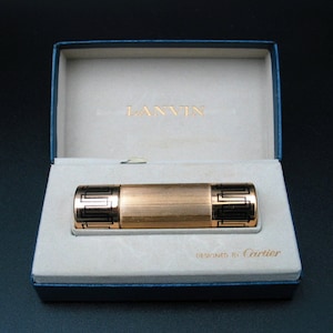 Lanvin Arpege Perfume Vial Designed by Cartier in Original Box | Small Gold Tone Perfume Bottle | Vintage 1960s | Empty
