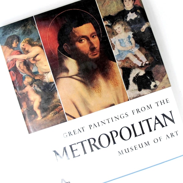 Great Paintings From The Metropolitan Museum of Art | Large Coffee Table Art Book | Vintage 1959 Hardcover Dust Jacket | European Paintings