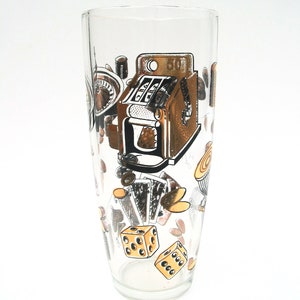 Vintage Las Vegas Glass Cocktail Shaker in Gold and Black | Retro Barware | Vintage 1950s | Open Shaker No Lid