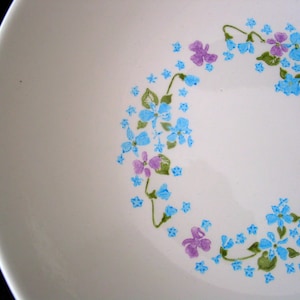 Stetson Quartette Vegetable Bowl | Stetson China | Floral Serving Bowl | Blue Purple Flowers | Blue Lavender Violets | Vintage 1950s