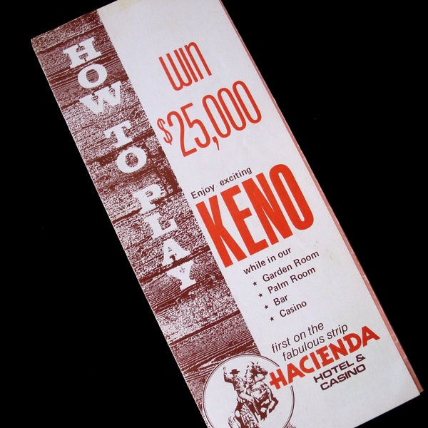 Hacienda Hotel and Casino How to Play Keno Gaming Guide | Vintage 1970s \ Las Vegas Memorabilia