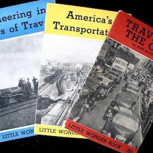 3 Little Wonder Books on Travel and Transportation | Vintage 1940s and 1950s Educational Elementary School Booklets | Set of 3