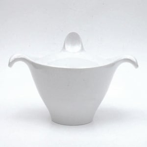 White Lenox Ware Lenotex Melmac Melamine Sugar Bowl with Lid | Vintage 1960s | Camping Picnics