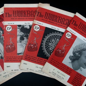 The Workbasket Magazines from 1955 and 1964 | Set of 4 | 1950s 1960s Needlework and Home Crafting Instructional Booklets