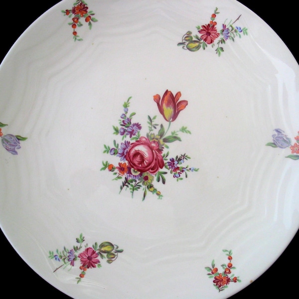 Homer Laughlin Breton Dinner Plates | Vintage 1940s Floral China | Modern Farmer Plates | Pink Purple Flowers | Set of 10