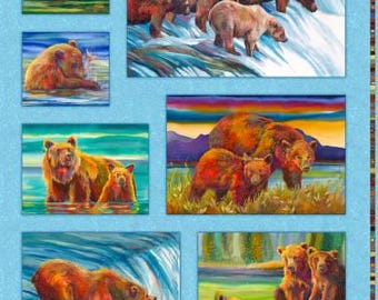 Bear in Mind-Bright Bears Block 36 inches