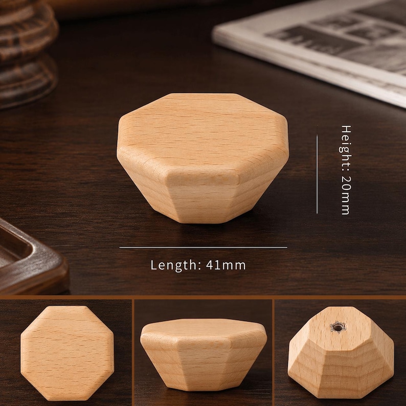 Massiva skåpsknoppar, valnöts- och bokhandtag, rottingknopp, minimalistiska japanska garderobsdetaljer för byråer DBeech wood