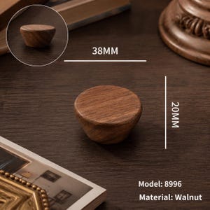 Massiva skåpsknoppar, valnöts- och bokhandtag, rottingknopp, minimalistiska japanska garderobsdetaljer för byråer BWalnut woodM