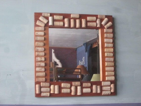 Cork Mirror Wine Wall Handmade Cork Mirror Wine Wall, Wine Cork Mirror For Wall
