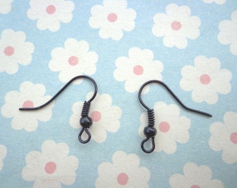 SALE--200pcs(100pairs) Black Ear Hooks With Coil --19mm