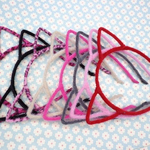 10 PCS mixed colors  fabric cover cat ear shape headband 6mm wide