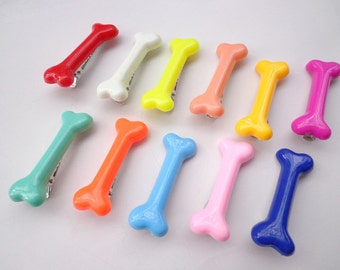 50 pcs (10 colors) Bone hair clips Mixed colors