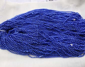 10pcs Royal blue Ball Chain Necklaces - 27inch, 2.0mm