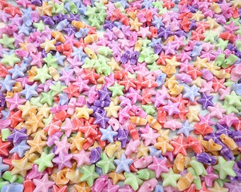 100PCS Mixed color tiny plastic star shape beads