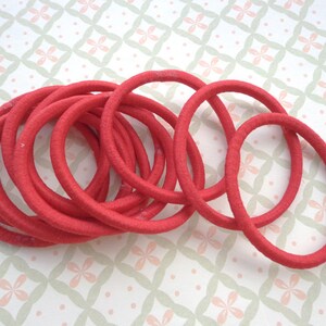 20 pcs Hair elastics,red  ponytail elastics,ponytail holders,pigtail holders