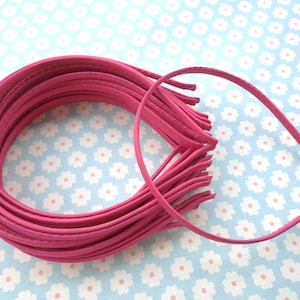 10 pcs Hot Pink Cloth Covered Headband 5mm Wide