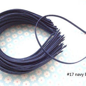 20 pcs Navy Blue Satin Covered Headband 5mm Wide